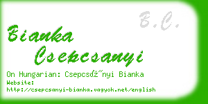 bianka csepcsanyi business card